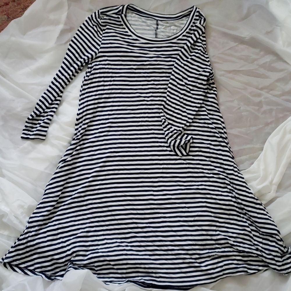 Navy and white dress